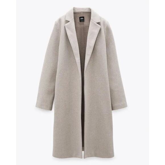 Zara Jackets & Blazers - Zara Tan Lapel Collar Coat Large